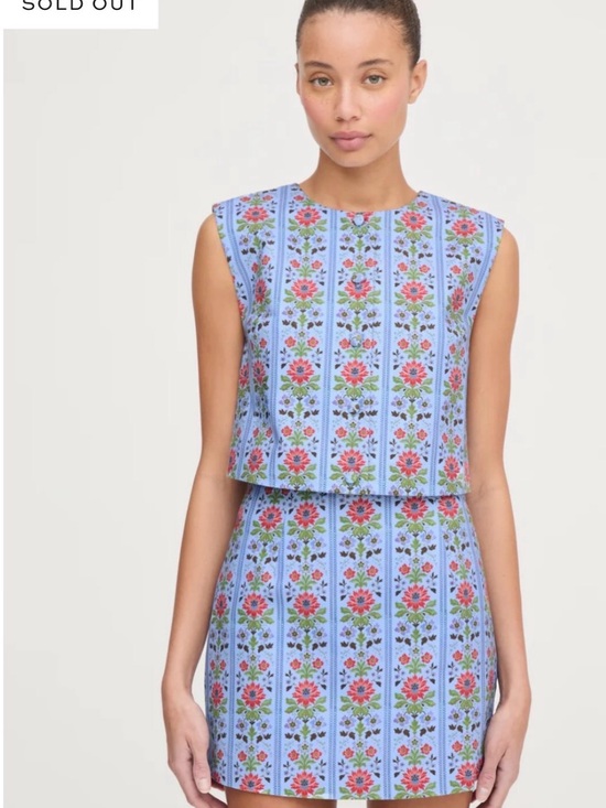 Hill House Other - HILL HOUSE Skirt Set in Blue Floral Block Stripe XS